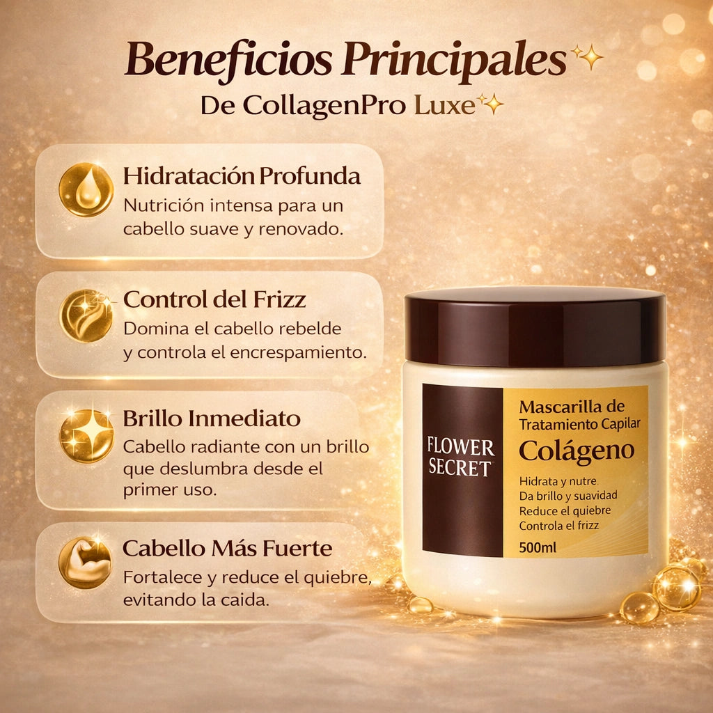 CollagenPro Luxe™ ✨ – Máscara Capilar Reparadora Intensiva con Colágeno