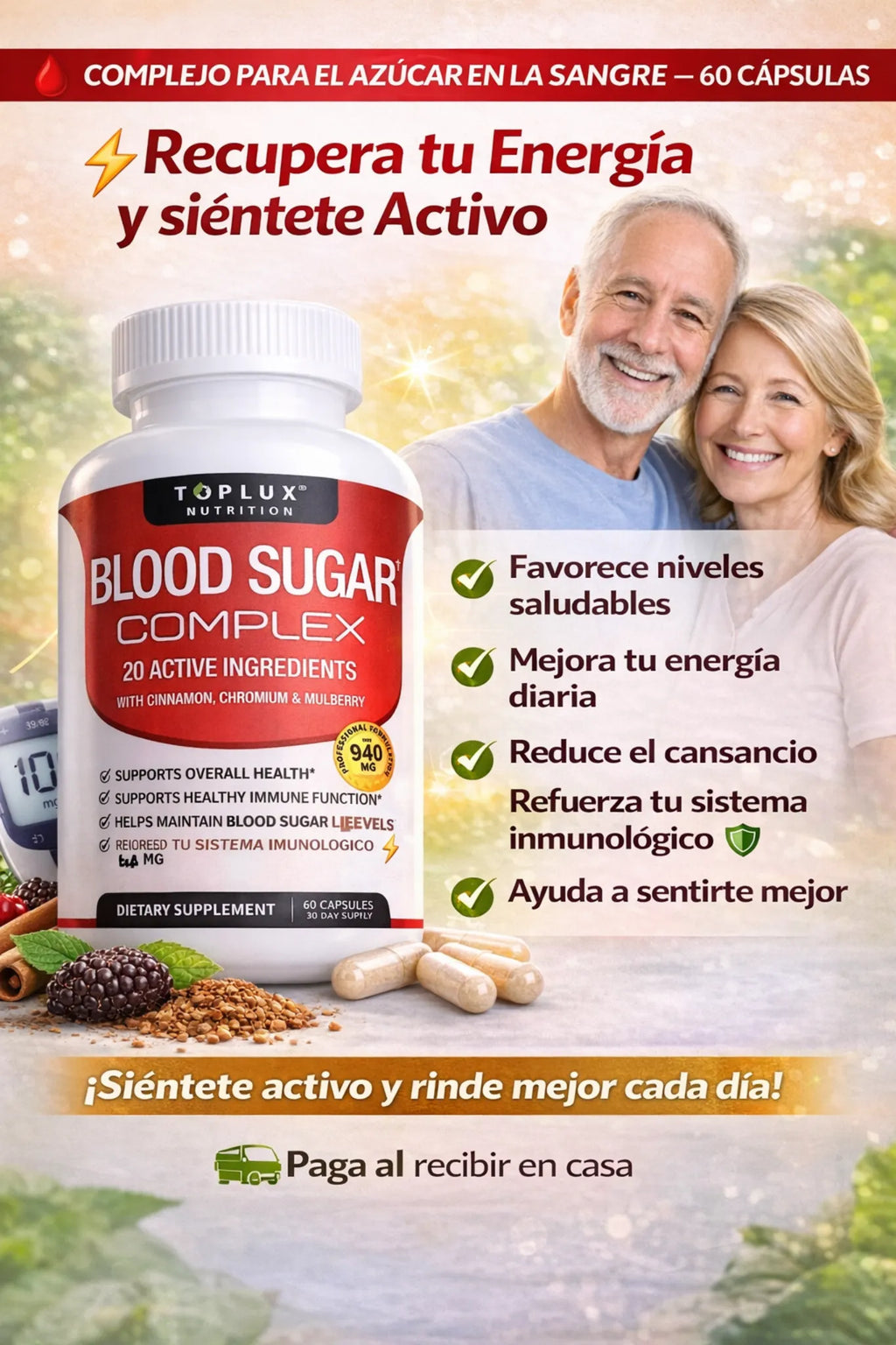 💊 Blood Sugar Complex 💊 - 60Capsulas - Recupera tu energia y sientete activo nuevamente⚡